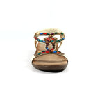 Mariella White Beaded Sandal