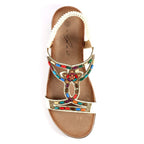 Mariella White Beaded Sandal