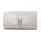 Lyla Silver Satin Clutch Bag