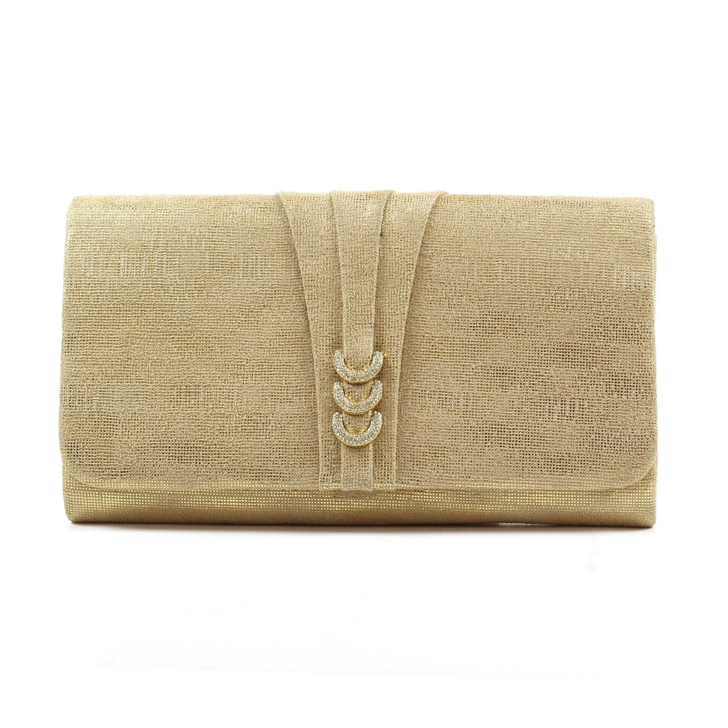 Lyla Gold Satin Clutch Bag
