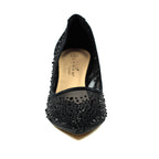 Alisha Black Gemstone Kitten Heel