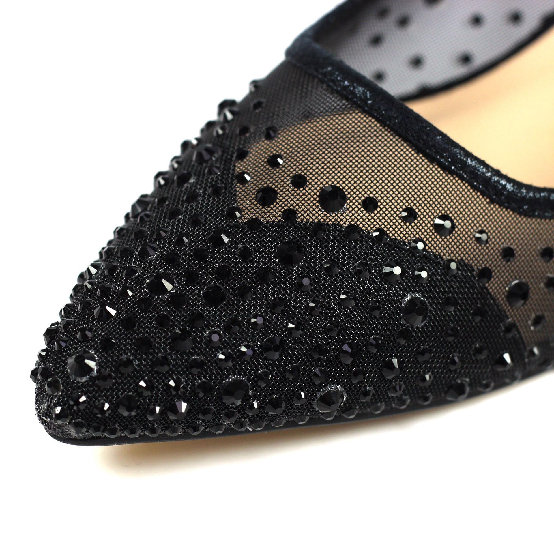 Alisha Black Gemstone Kitten Heel