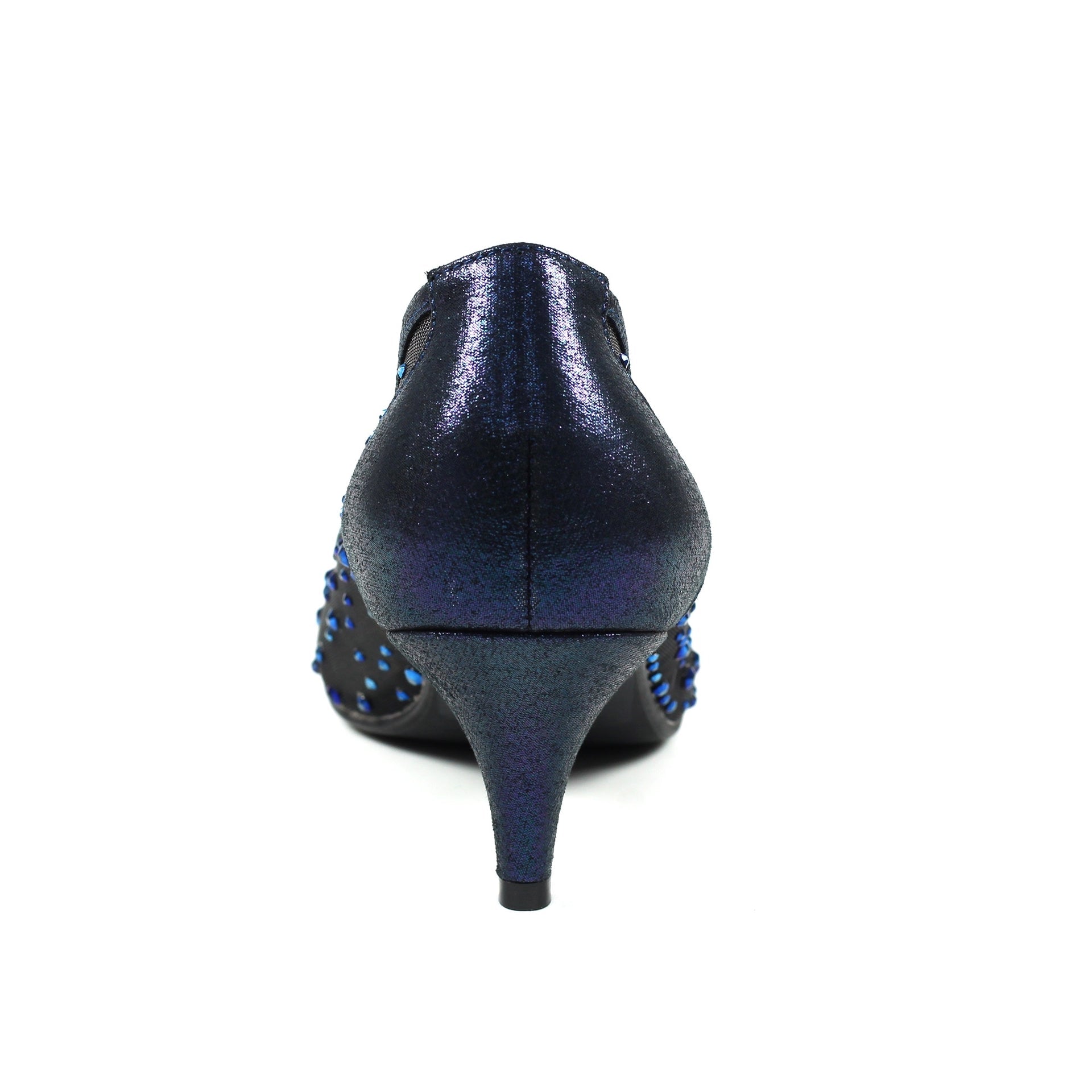 Alisha Navy Gemstone Kitten Heel