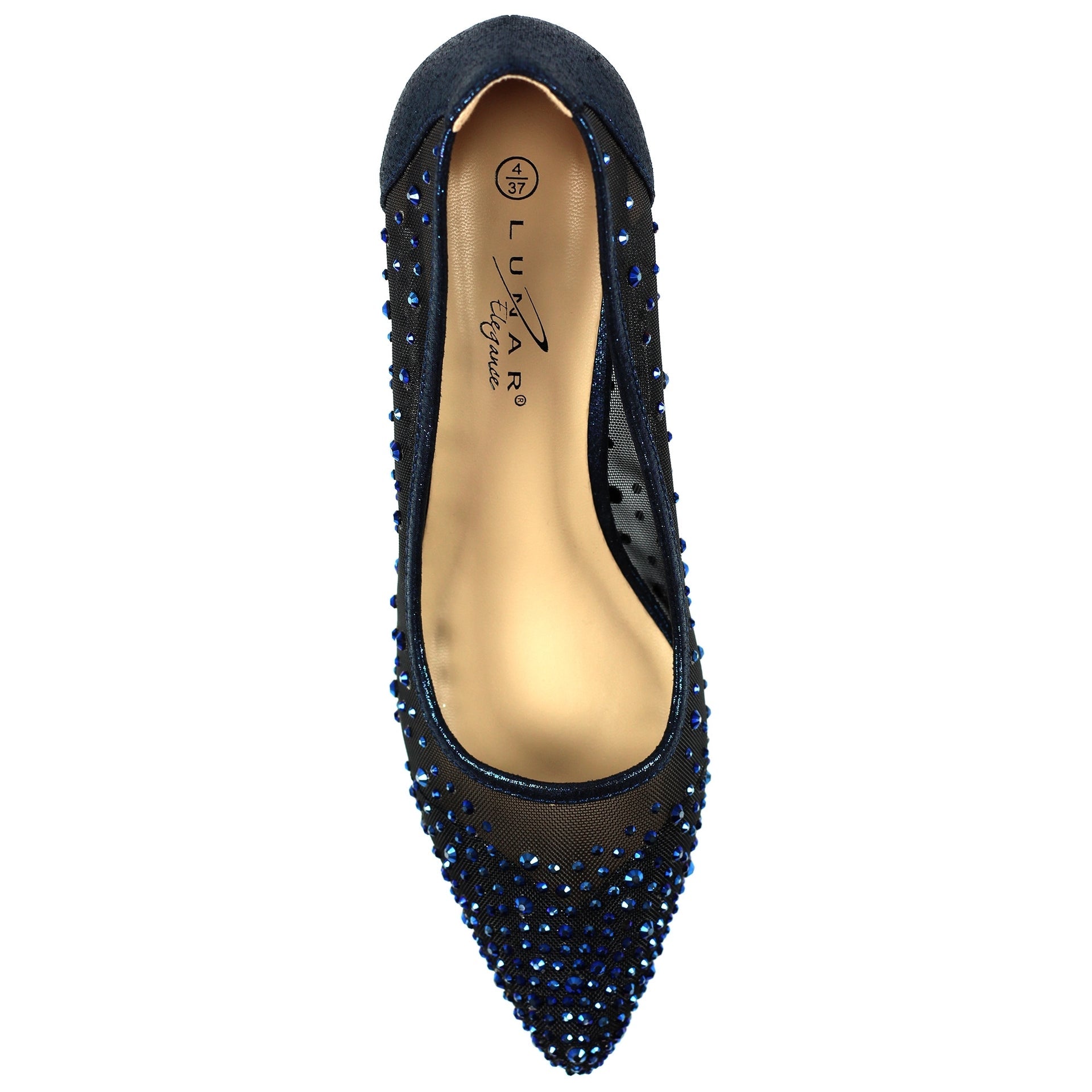 Alisha Navy Gemstone Kitten Heel