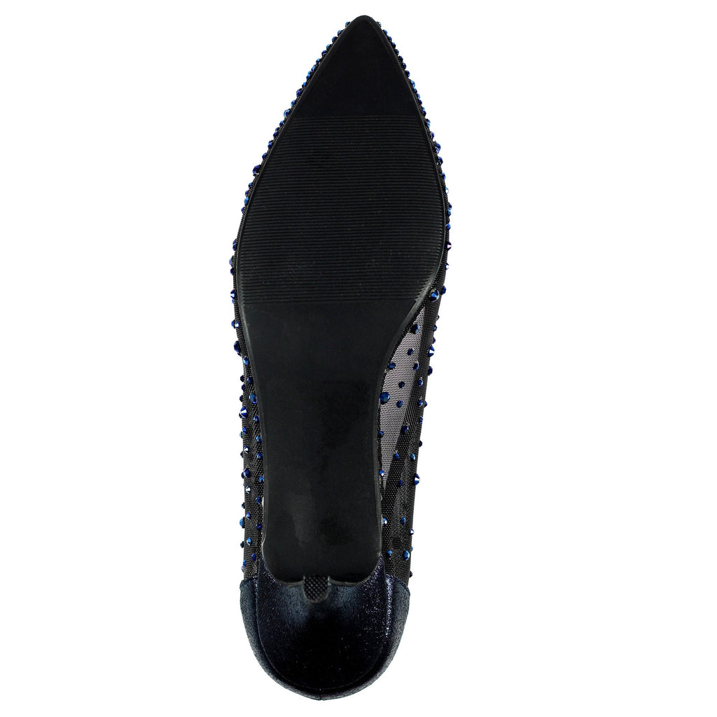 Alisha Navy Gemstone Kitten Heel