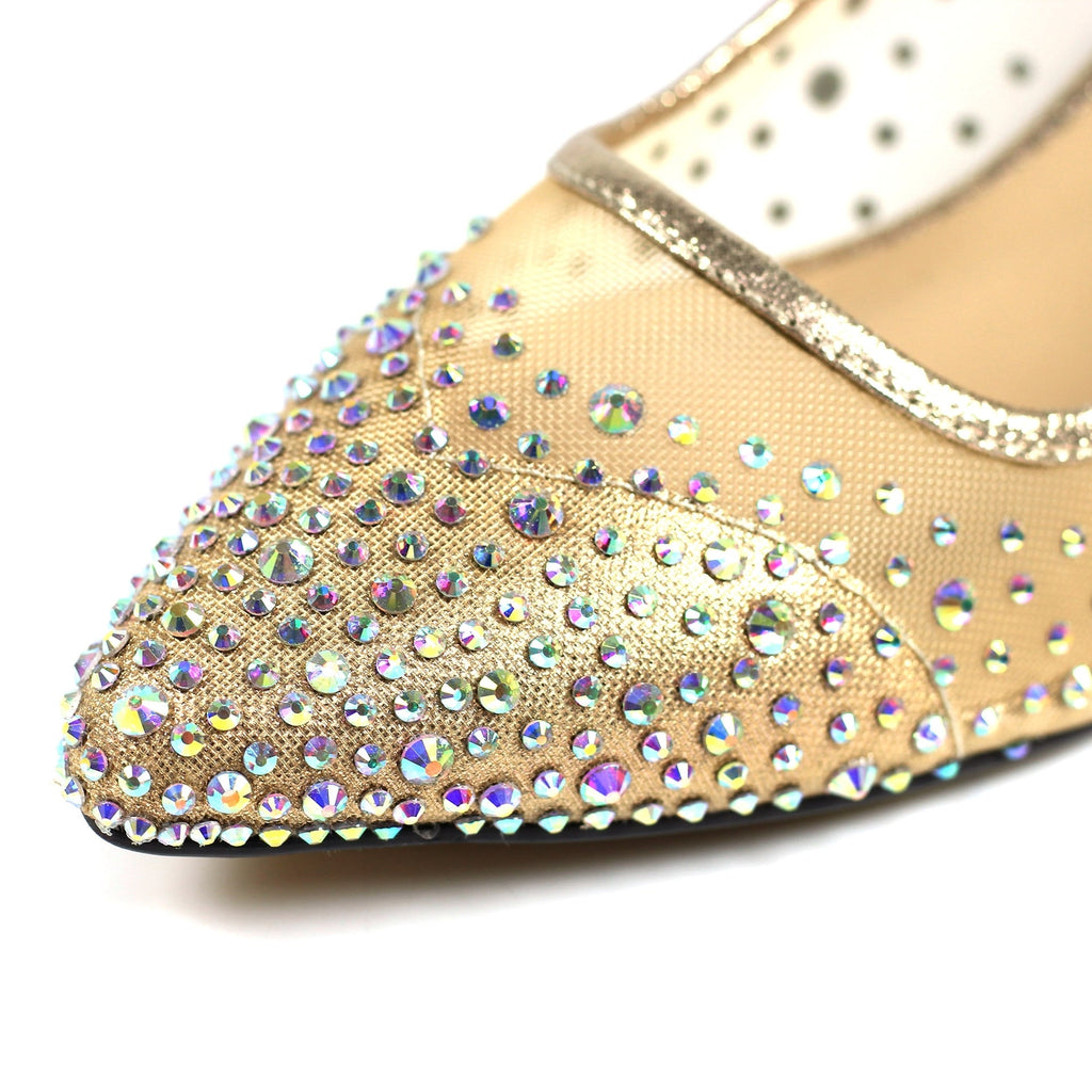 Alisha Gold Gemstone Kitten Heel