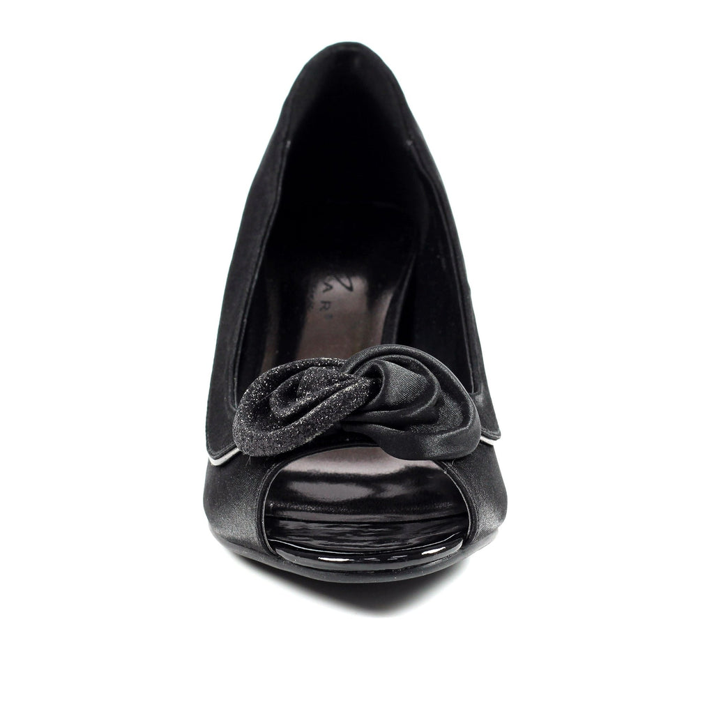 Ripley Black Satin Peep Toe