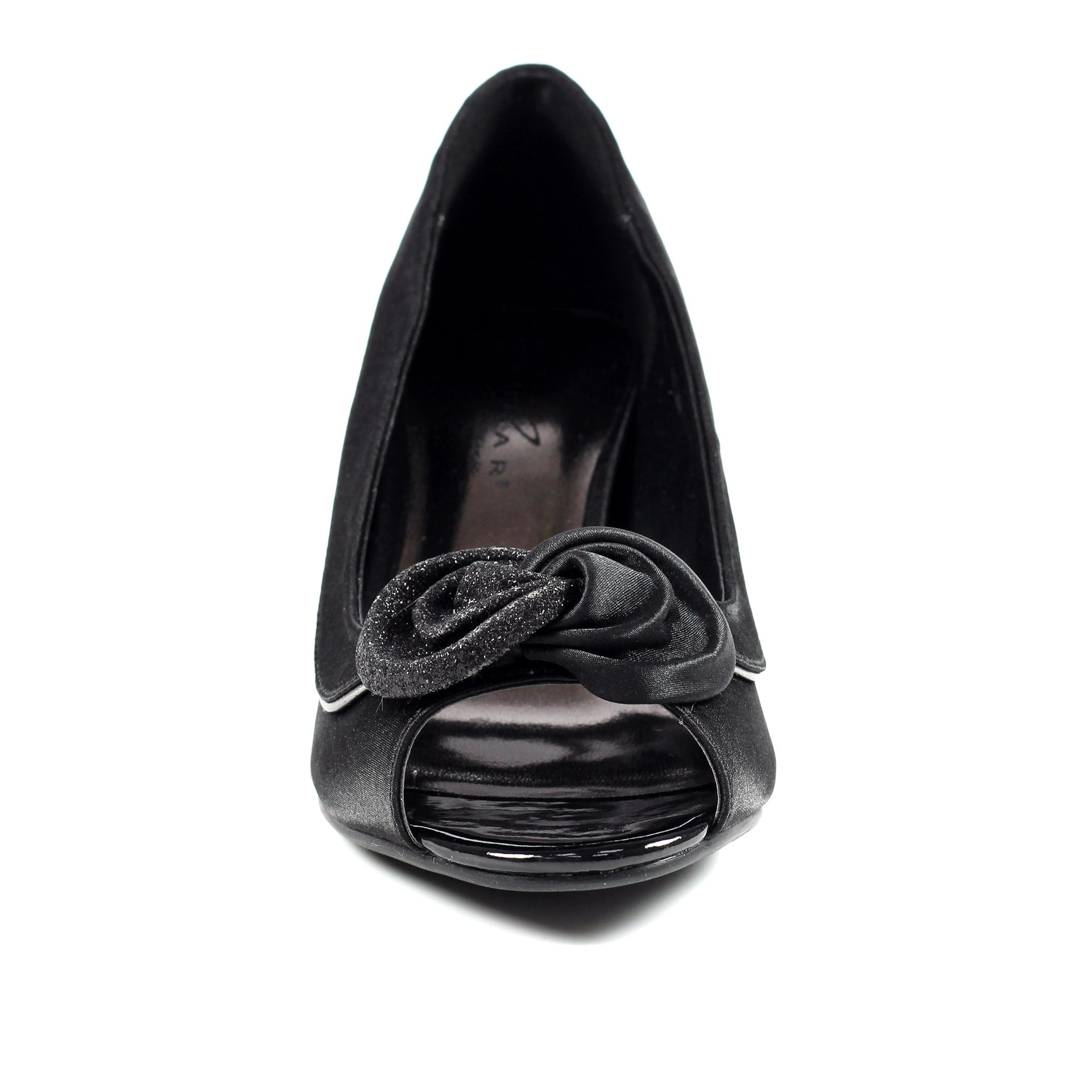 Ripley Black Satin Peep Toe