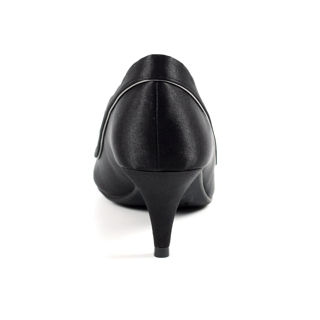 Ripley Black Satin Peep Toe