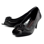 Ripley Black Satin Peep Toe
