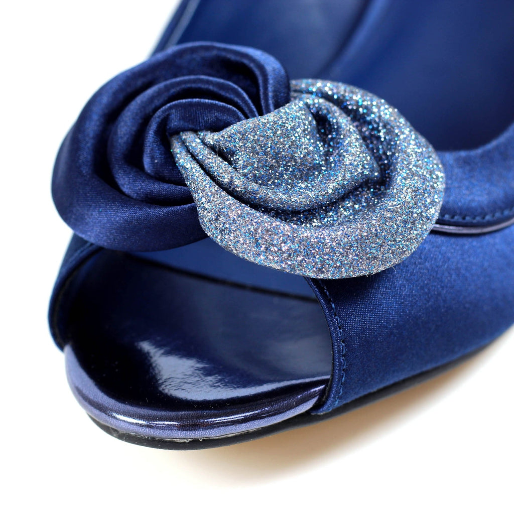 Ripley Blue Satin Peep Toe