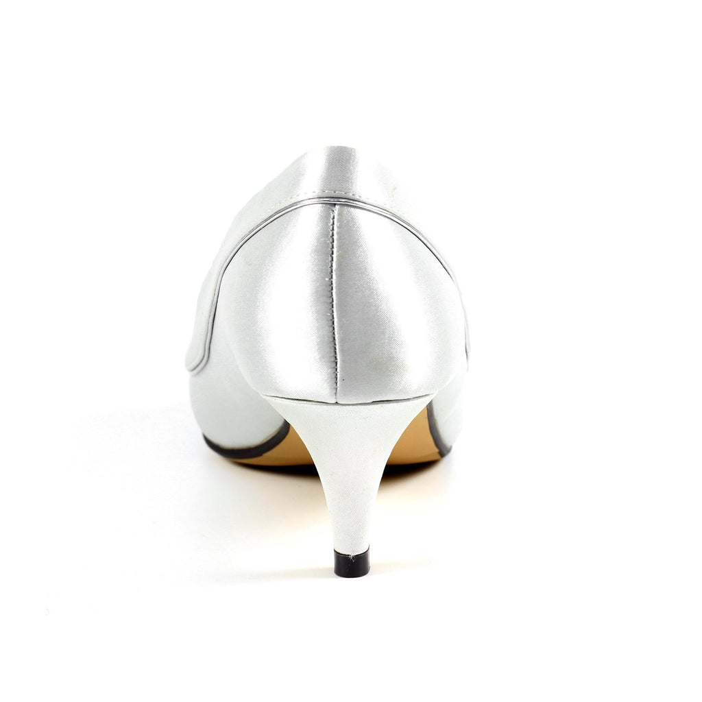 Ripley Silver Satin Peep Toe