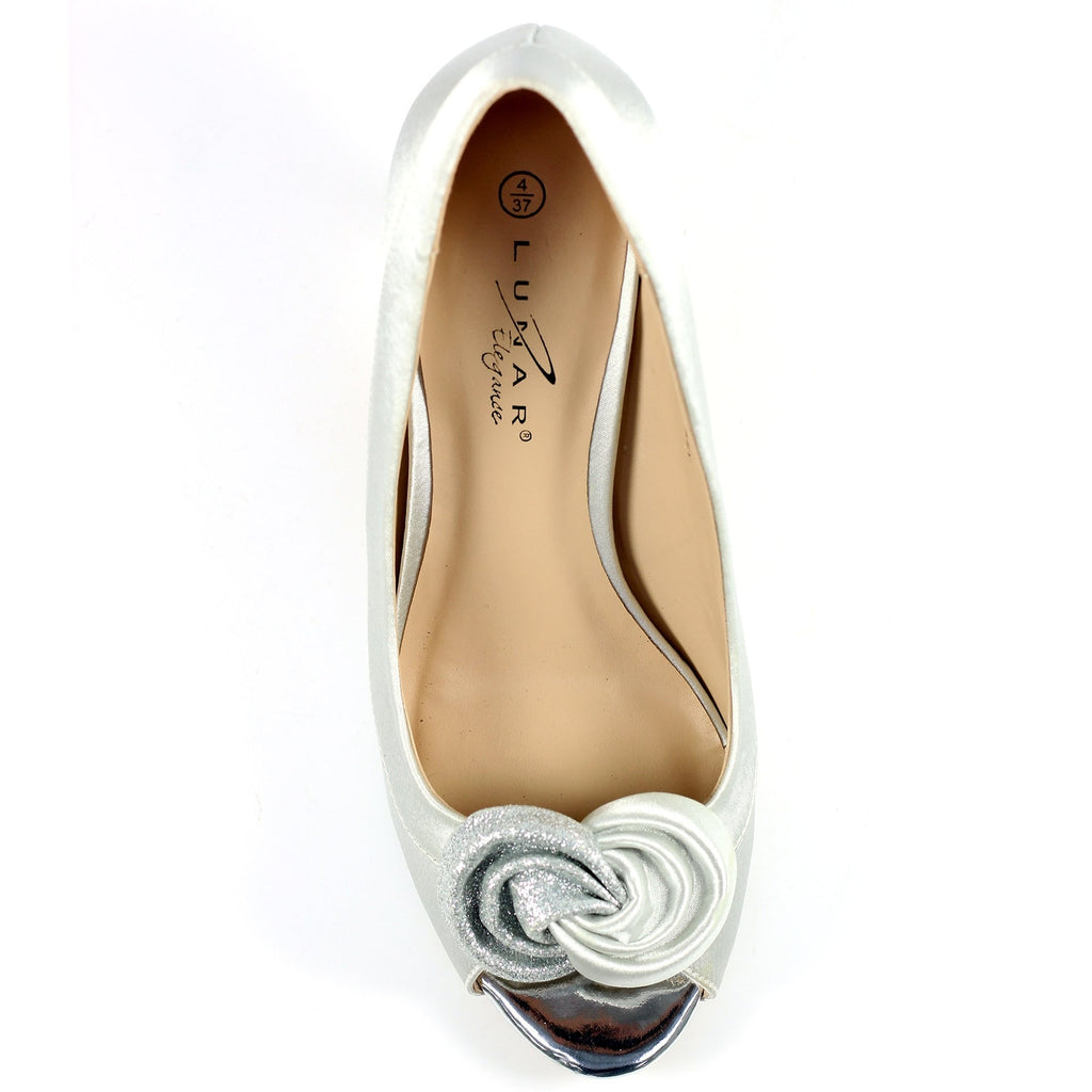 Ripley Silver Satin Peep Toe