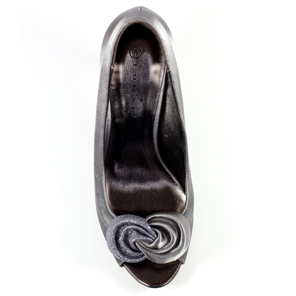 Ripley Grey Satin Peep Toe