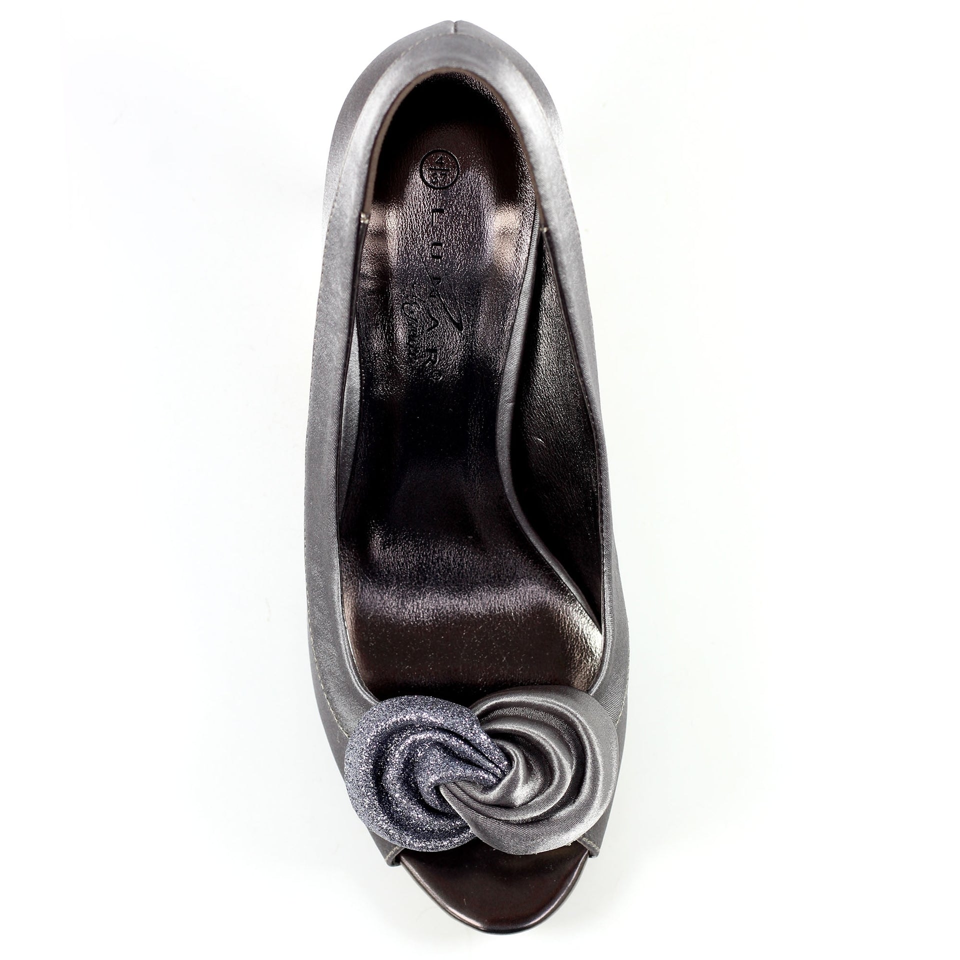 Ripley Grey Satin Peep Toe