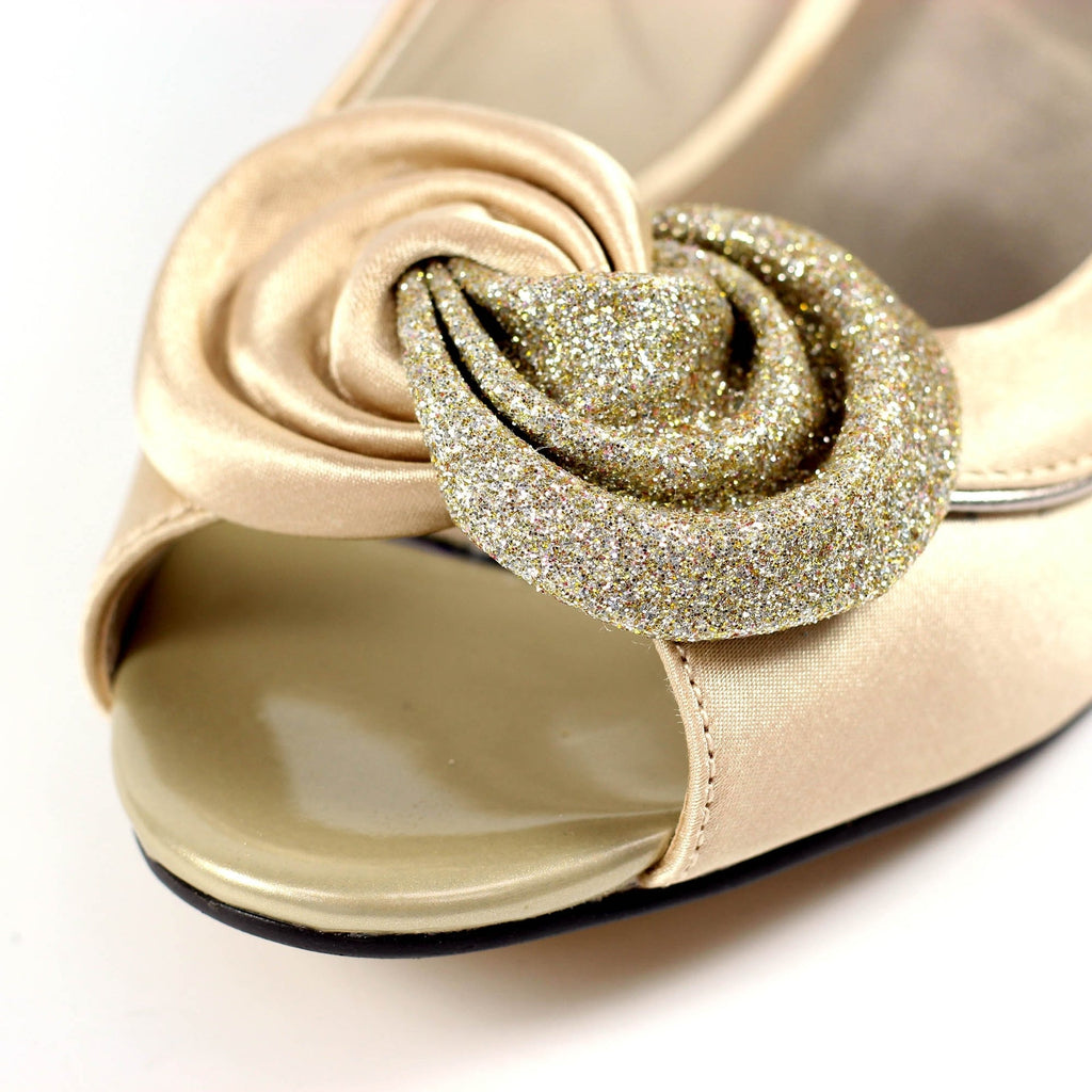 Ripley Champagne Satin Peep Toe