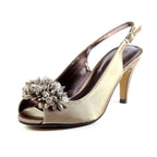 Sabrina Taupe Satin Slingback Court