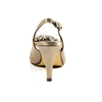 Sabrina Taupe Satin Slingback Court