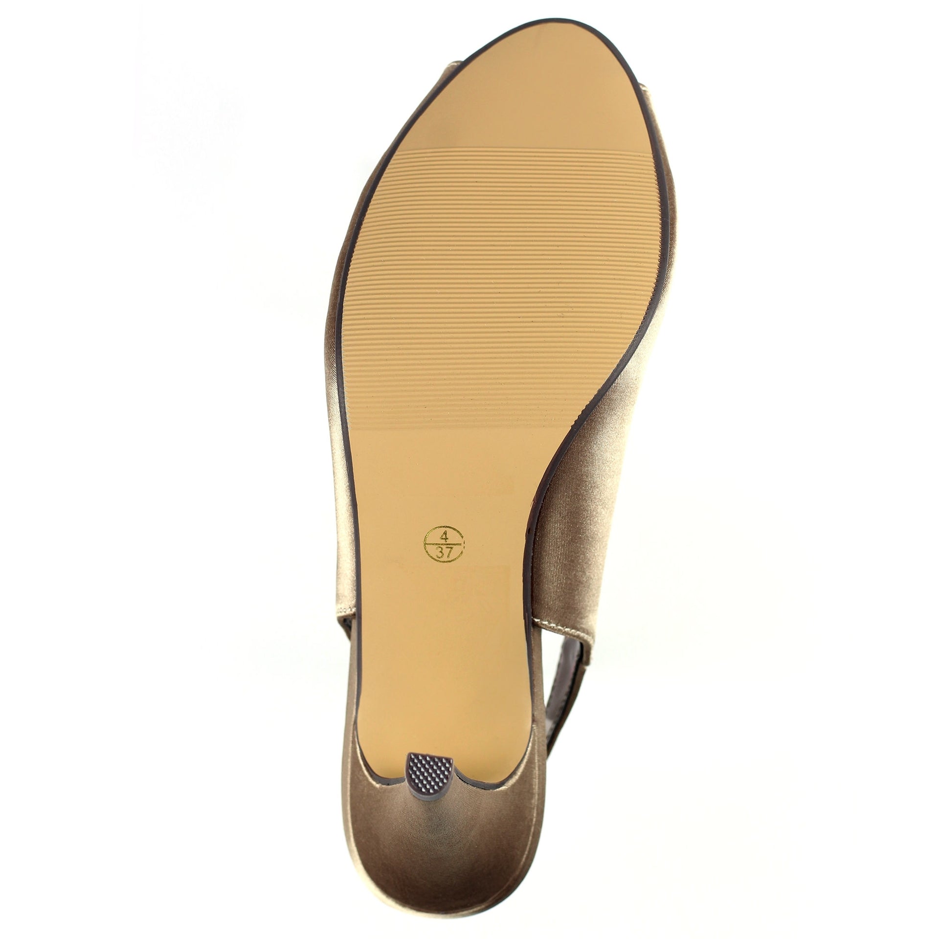 Sabrina Taupe Satin Slingback Court