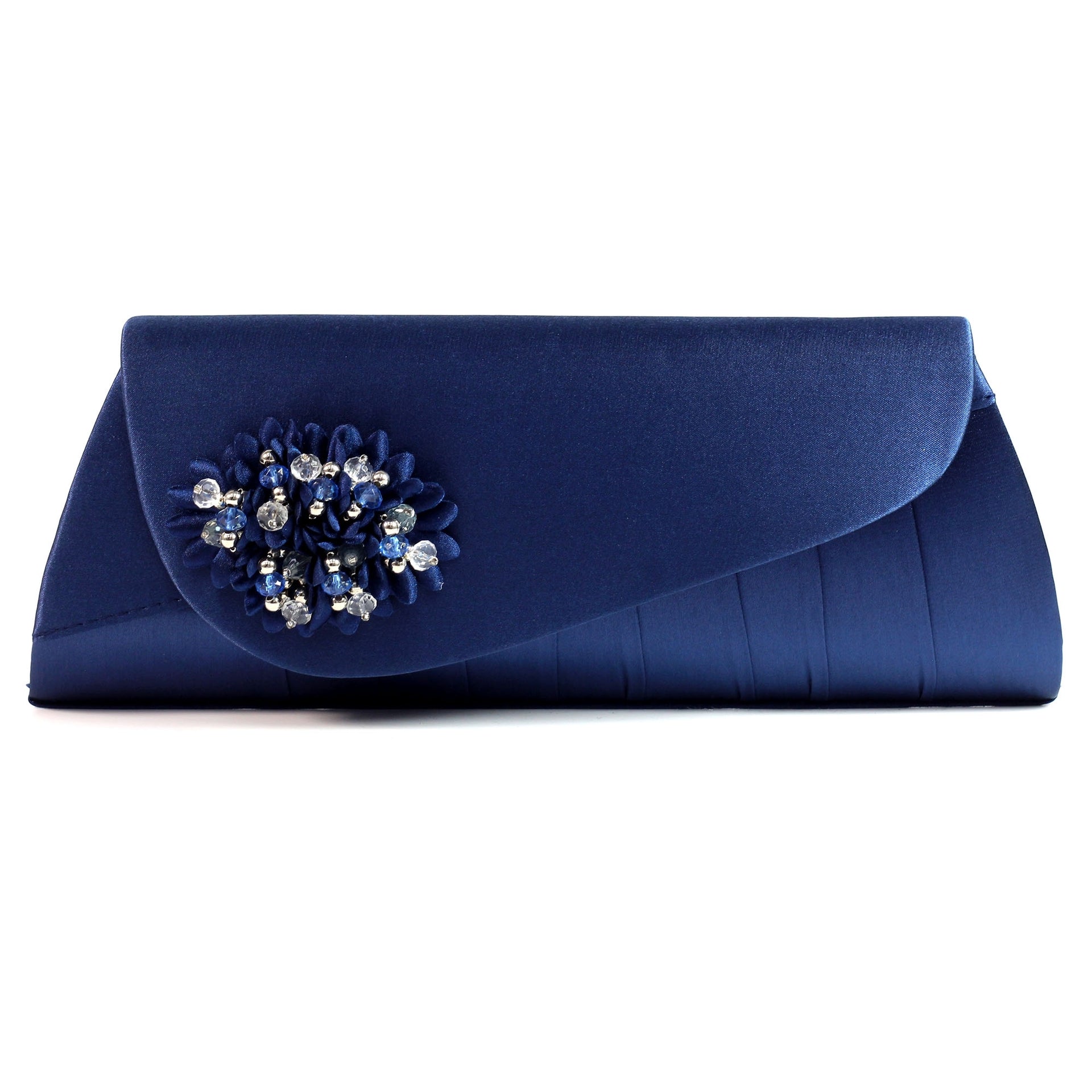 Sabrina Blue Floral Satin Bag