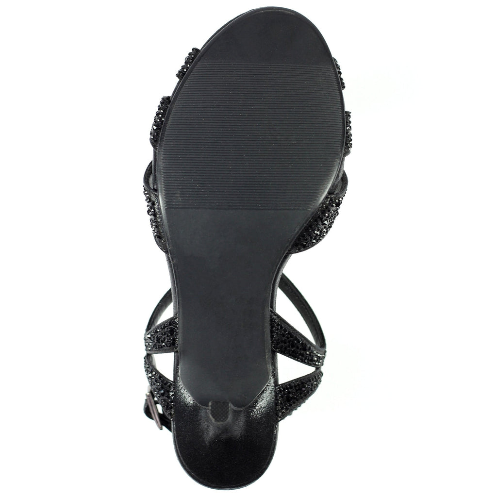 Francie Wide Fit Black Gemstone Sandal