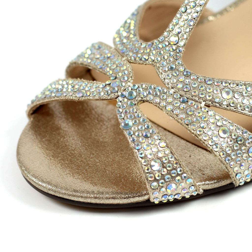 Francie Wide Fit Gold Gemstone Sandal