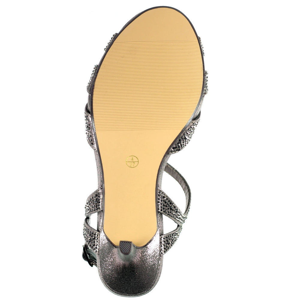 Francie Wide Fit Pewter Gemstone Sandal