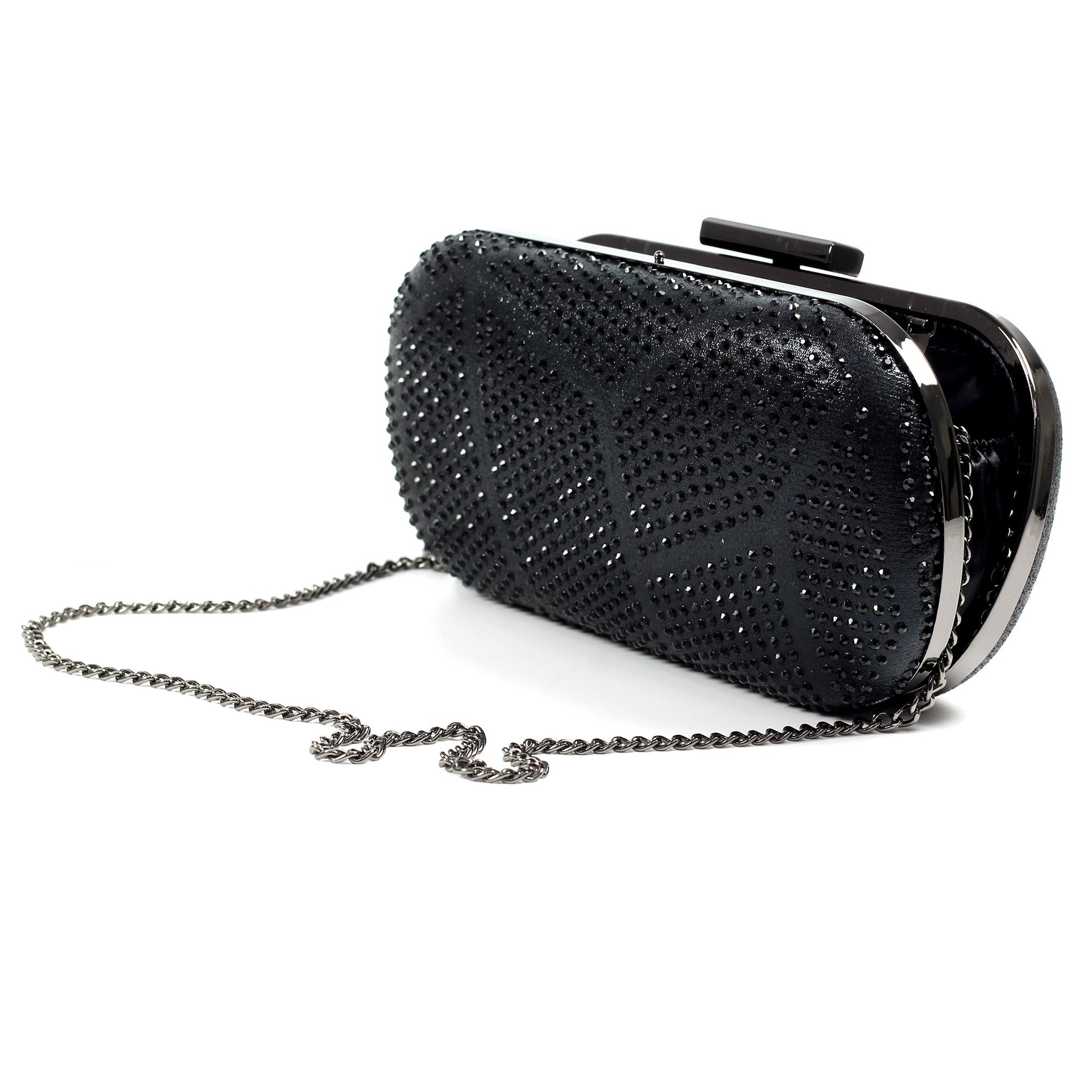 Francie Black Gemstone Clutch Bag