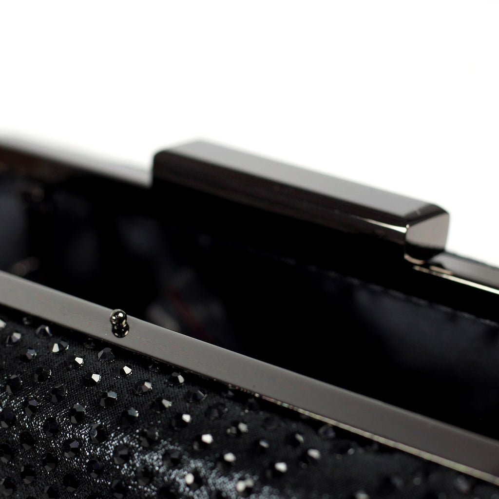 Francie Black Gemstone Clutch Bag