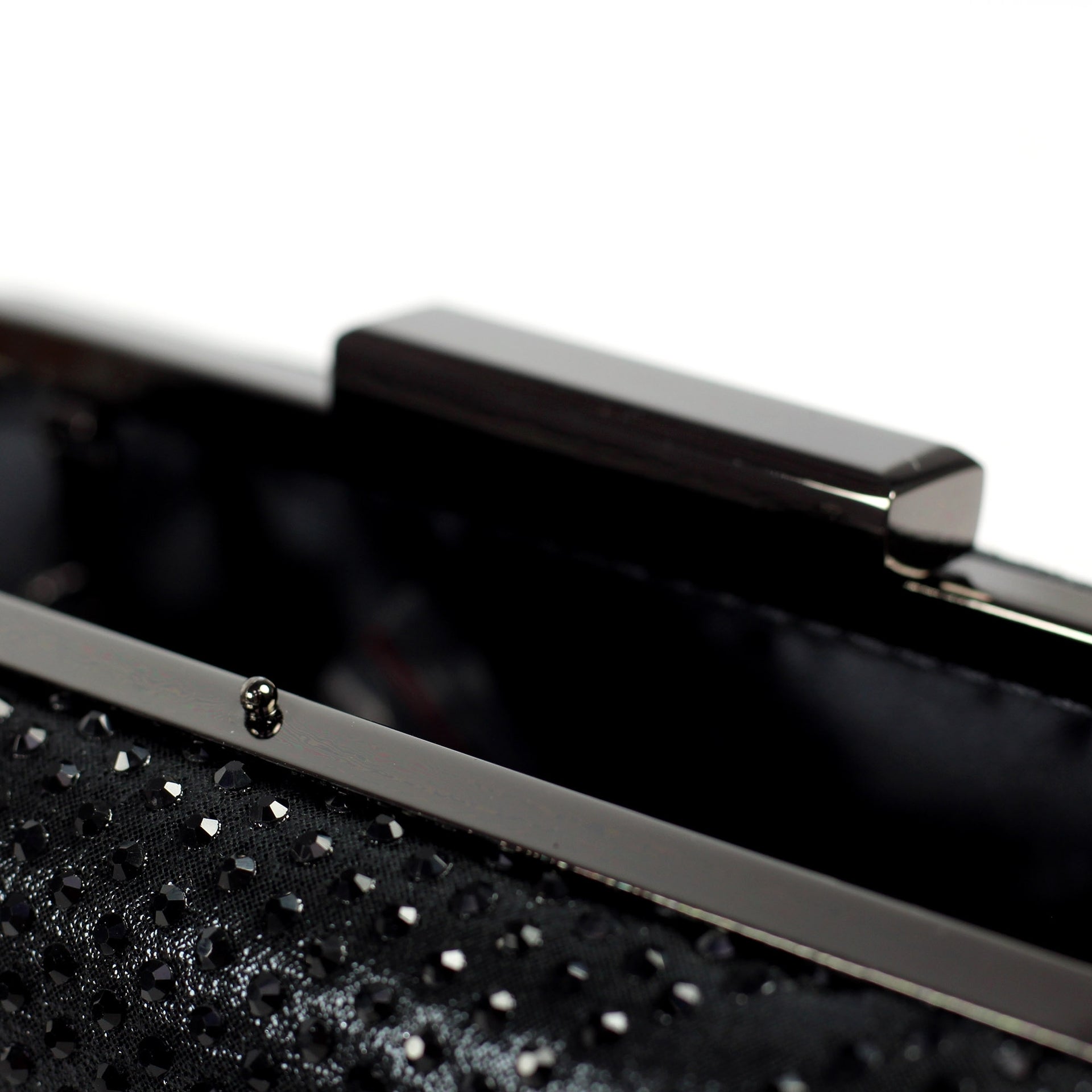 Francie Black Gemstone Clutch Bag