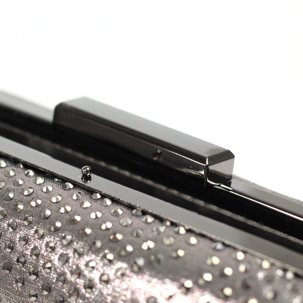 Francie Pewter Gemstone Clutch Bag