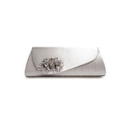Sabrina Silver Floral Satin Bag