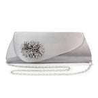 Sabrina Dark Grey Floral Satin Bag