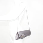 Sabrina Silver Floral Satin Bag