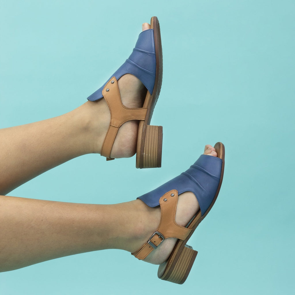 Jaden Blue Leather Sandal