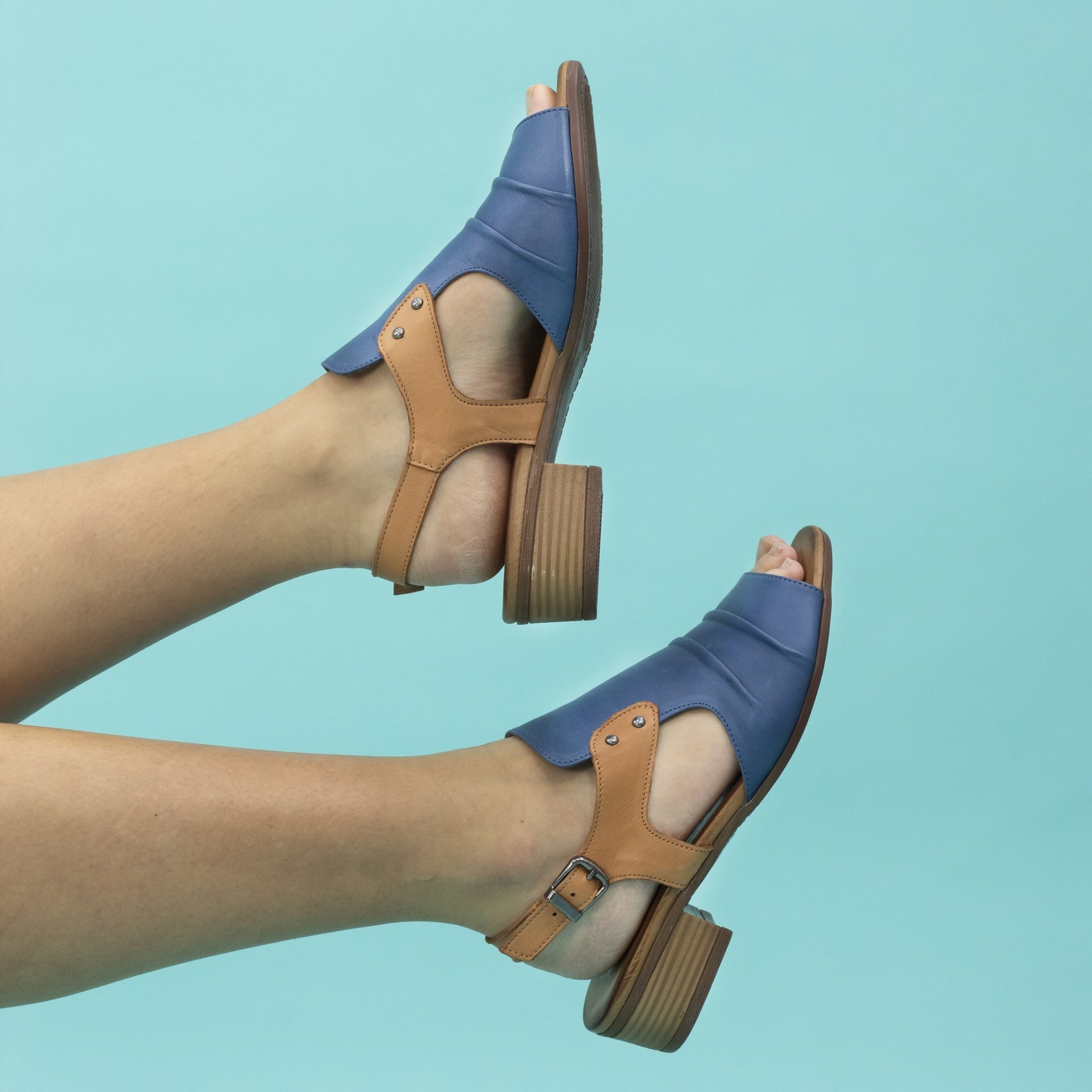 Jaden Blue Leather Sandal