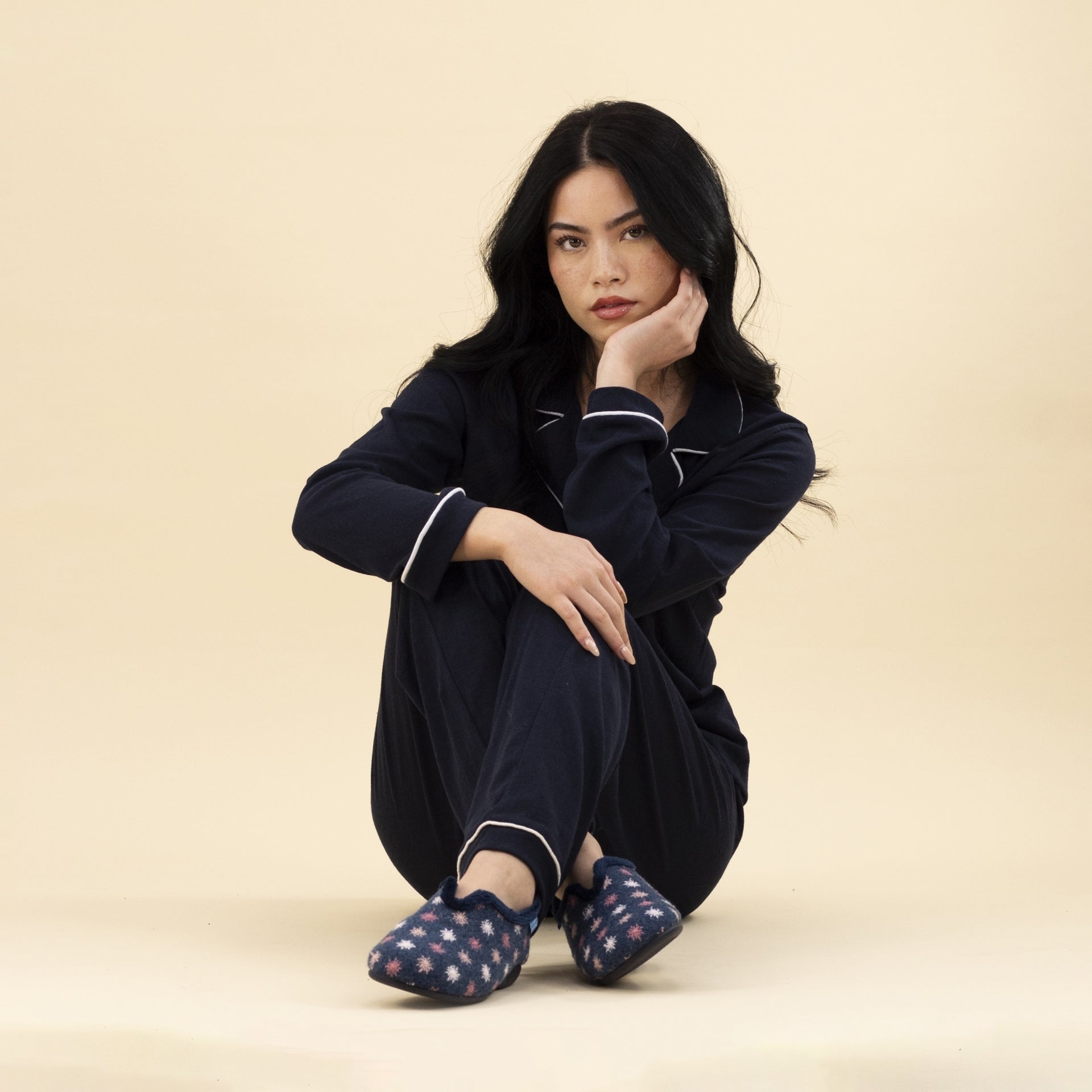 Sundance Navy Slipper