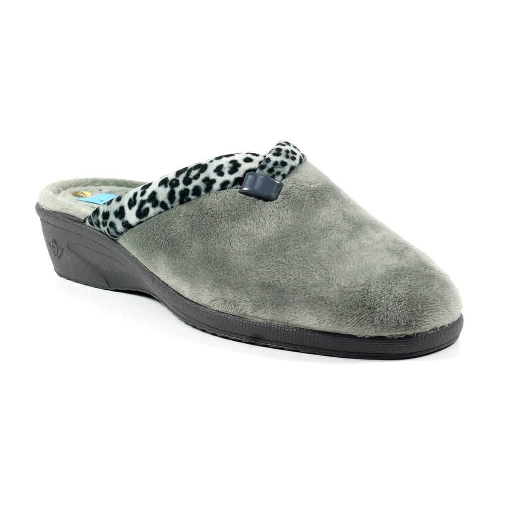 Michelle Grey Ocelot Slipper