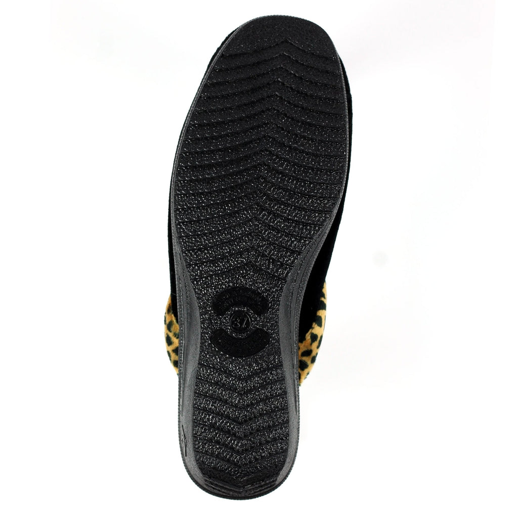 Michelle Black Ocelot Slipper