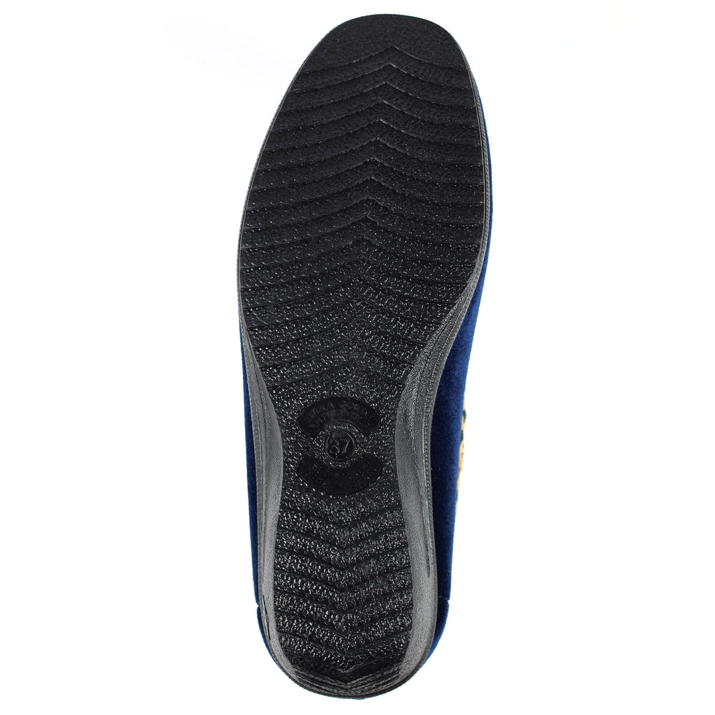 Paloma Navy Leopard Trim Slipper