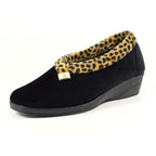 Paloma Black Leopard Trim Slipper