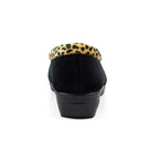 Paloma Black Leopard Trim Slipper