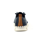 St Austell Navy Leather Plimsoll