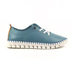 St Austell Light Blue Leather Plimsoll