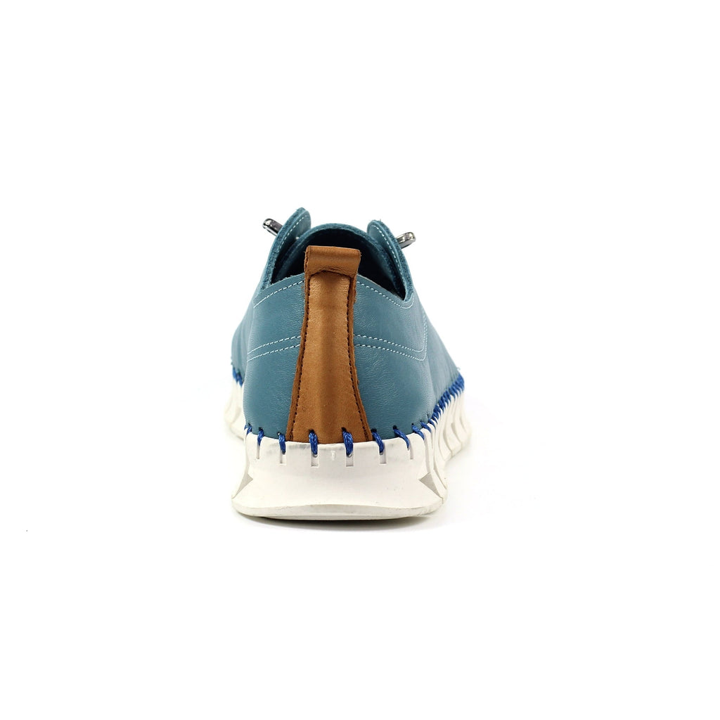 St Austell Light Blue Leather Plimsoll