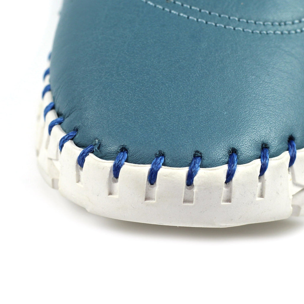 St Austell Light Blue Leather Plimsoll