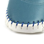 St Austell Light Blue Leather Plimsoll