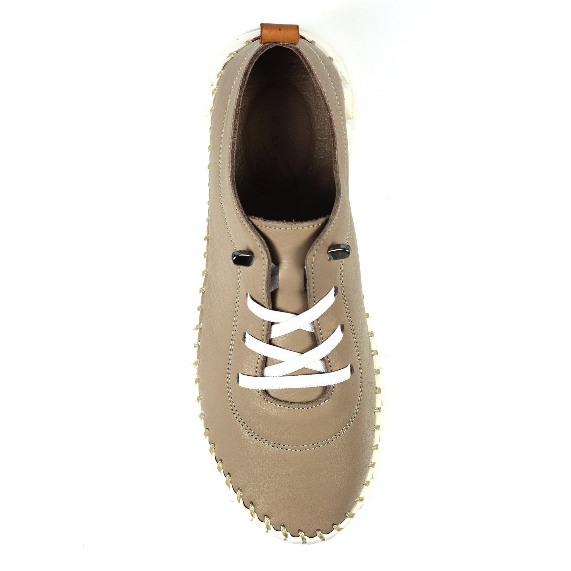 St Austell Taupe Leather Plimsoll