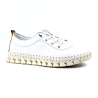 St Austell White Leather Plimsoll