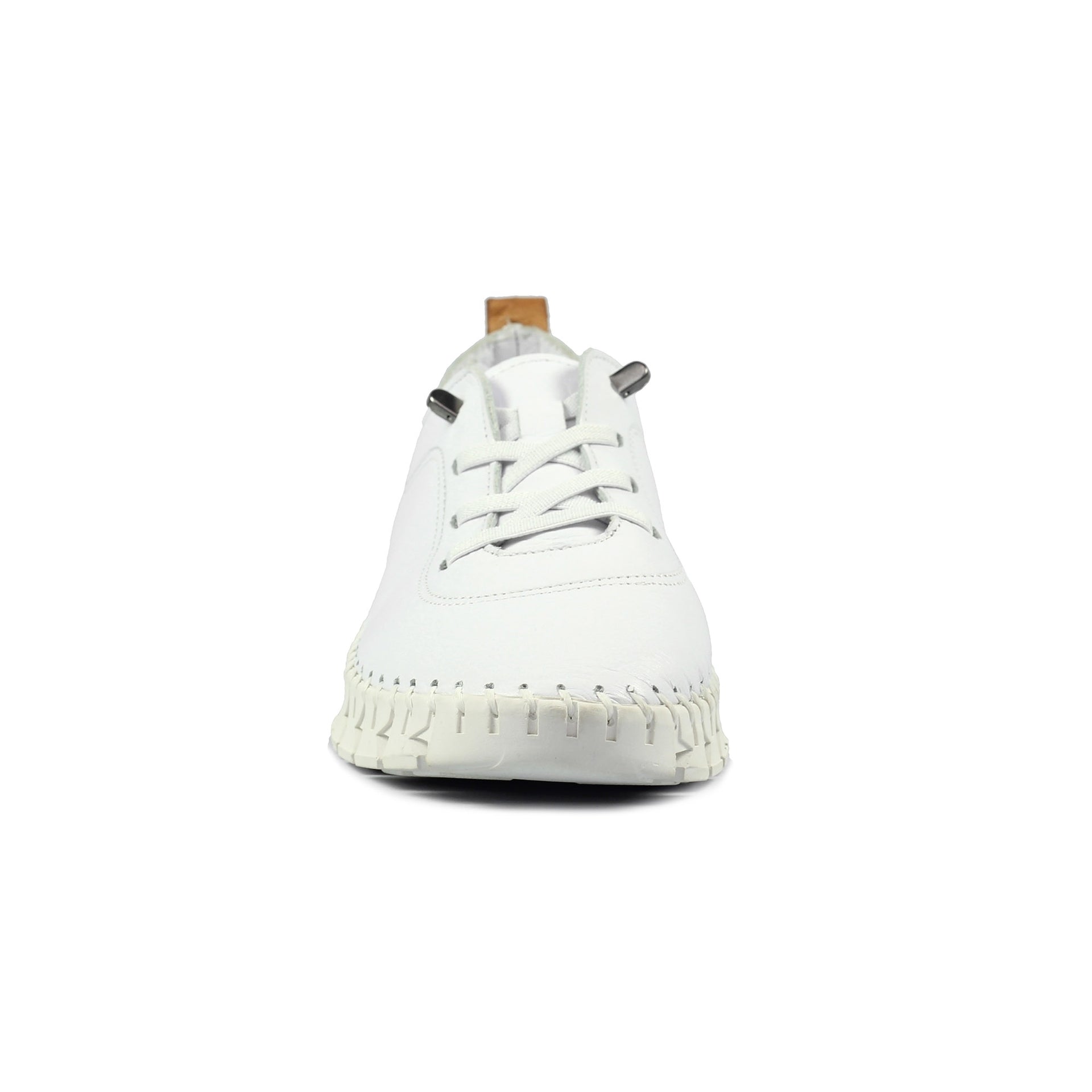 St Austell White Leather Plimsoll